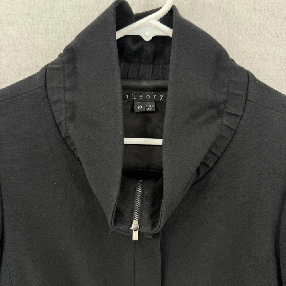 Theory Jacket Womens 10 Zip Front Long‎ Sleeve Cropped Tailored Collar Blazer
